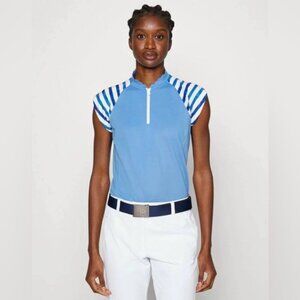 NWT RLX RALPH LAUREN Golf‎ 2/15 HRBR BLUE Cap Sleeve Pique Shirt Size S